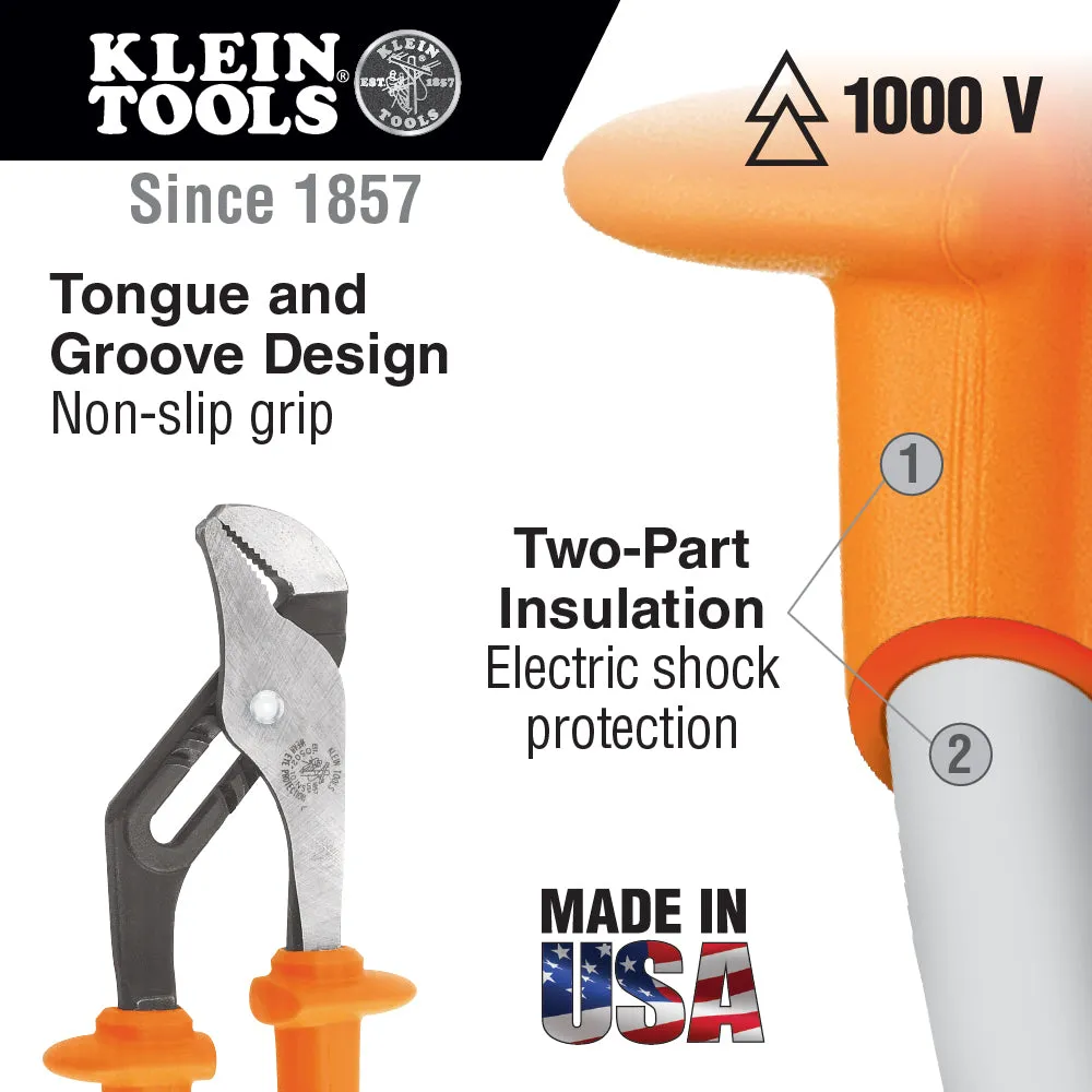 Klein Tools D502-10-INS Pump Pliers, Insulated, 10"