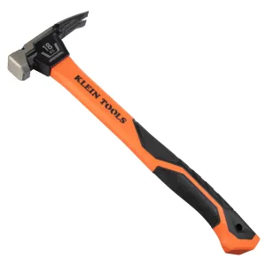 Klein Tools H80918 Smooth Face Fiberglass Hammer, 18-Ounce
