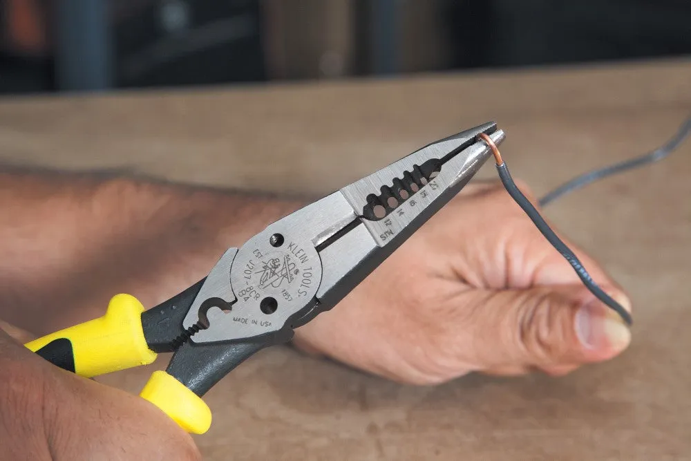 Klein Tools J207-8CR Needle Nose Pliers with Crimper