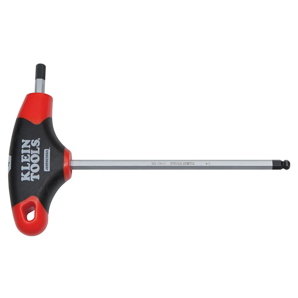 Klein Tools JTH6E11BE Journeyman Ball End T-Handle Hex Key, 6" x 3/16"