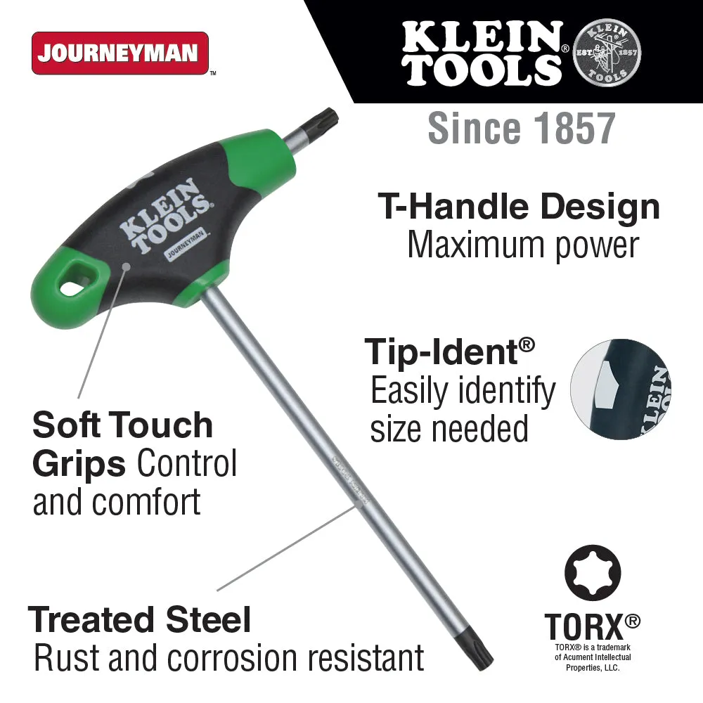Klein Tools JTH6T40 Journeyman T-Handle TORX Hex Key, 6" x T40