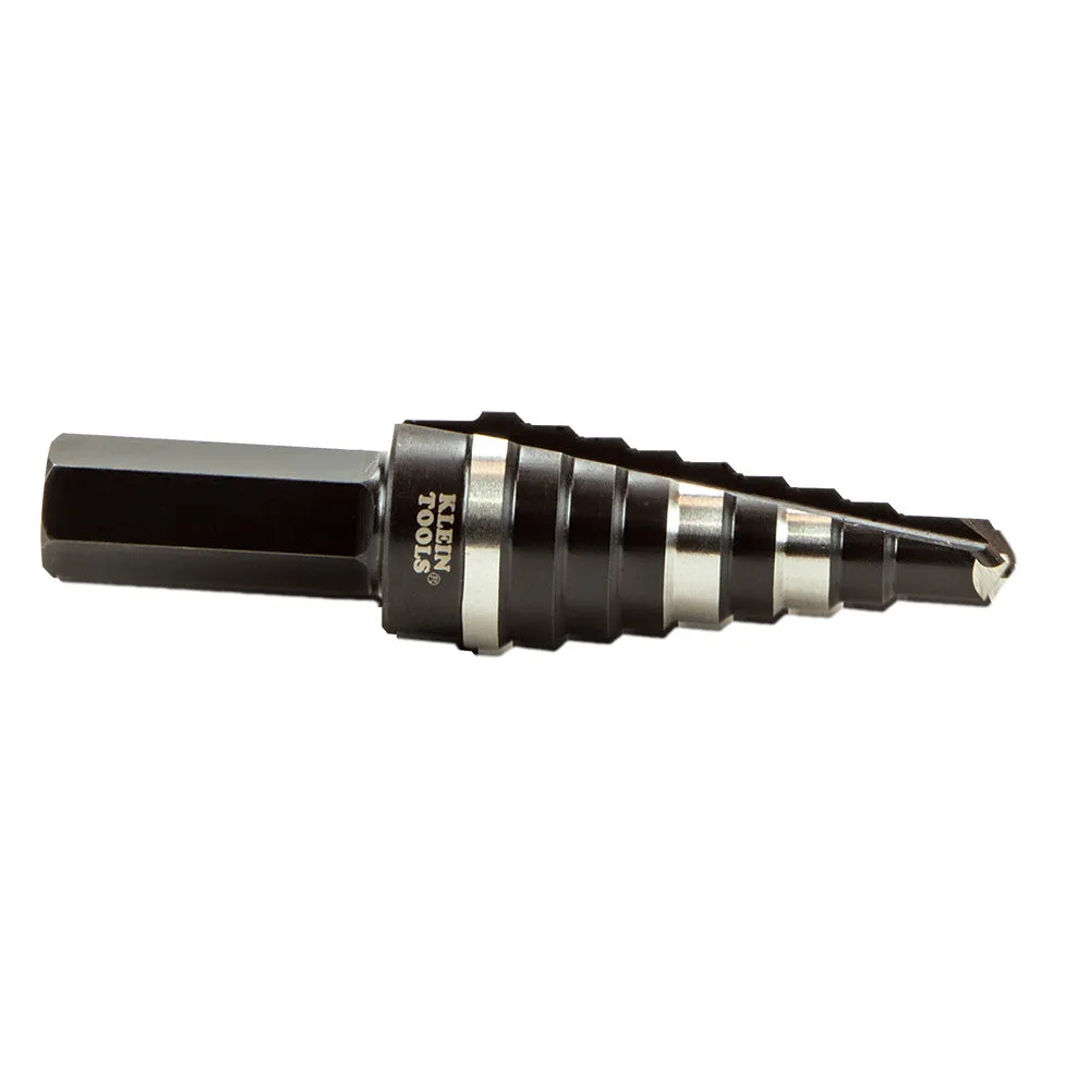 Klein Tools KTSB03 Step Drill Bit Double-Fluted #3, 1/4" to 3/4"