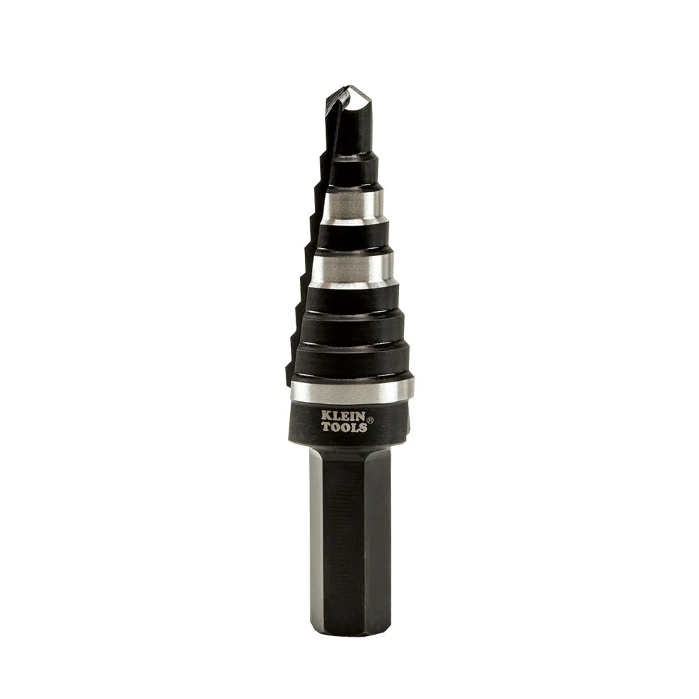 Klein Tools KTSB03 Step Drill Bit Double-Fluted #3, 1/4" to 3/4"