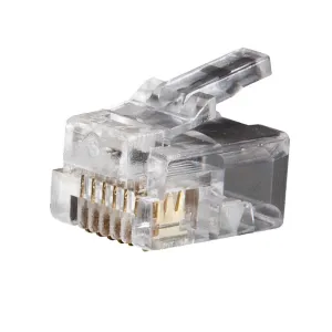 Klein Tools VDV826-601 Modular Telephone Plugs RJ11 6P4C, 25-Pack