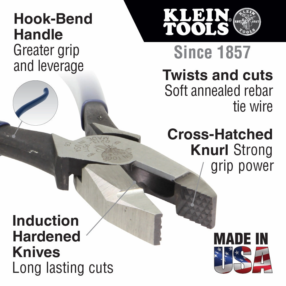 Klein Tools 201-7CST Ironworker's Pliers, 9-Inch