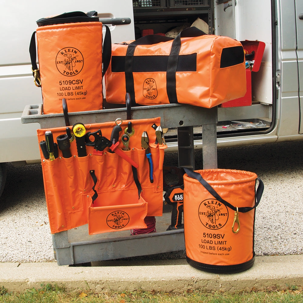 Klein Tools 5109CSV Vinyl Top-Closing Bucket with Swivel Snap