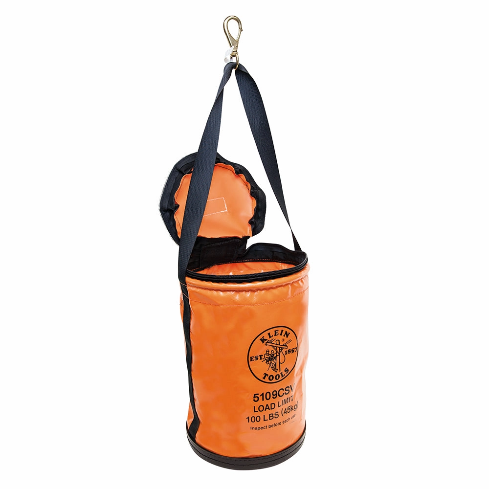 Klein Tools 5109CSV Vinyl Top-Closing Bucket with Swivel Snap