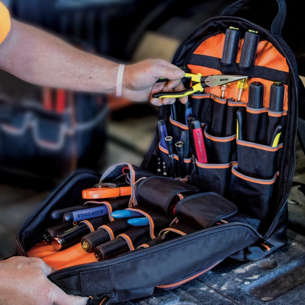 Klein Tools 55475 Tradesman Pro Backpack, Electrician Tool Bag, 35 Pockets for Hand Tools and Gear