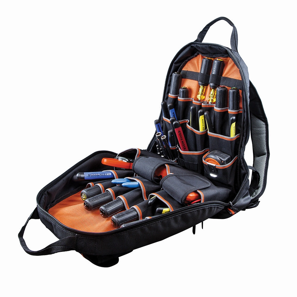 Klein Tools 55475 Tradesman Pro Backpack, Electrician Tool Bag, 35 Pockets for Hand Tools and Gear