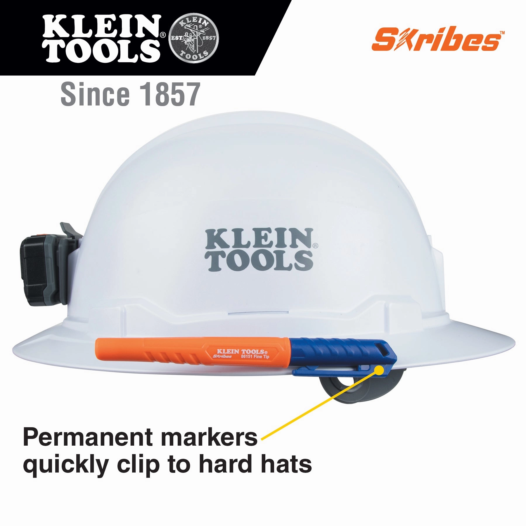 Klein Tools 861914 Skribes Fine Tip Permanent Markers, Multi-Color, 4-Pack