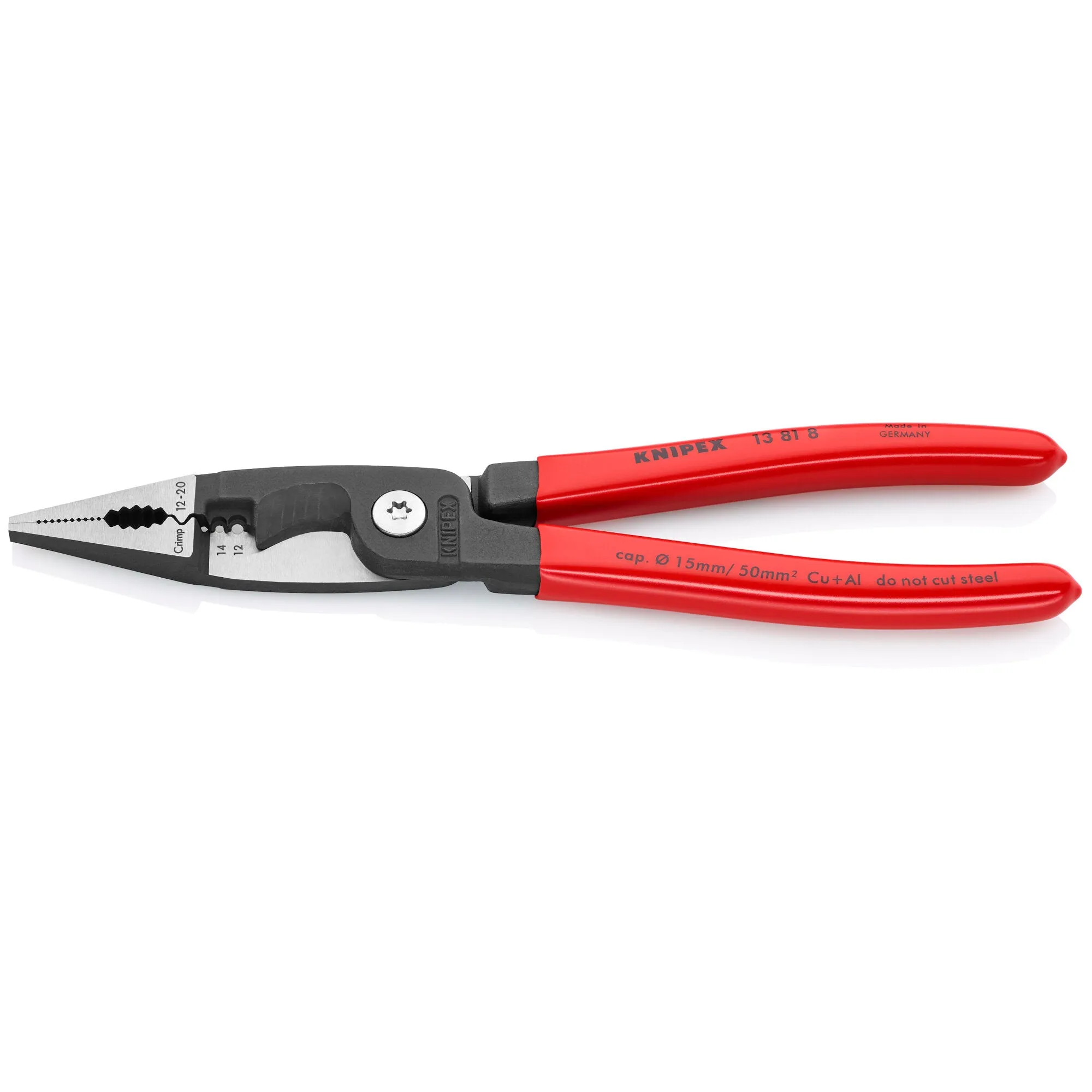 Knipex 13 81 8 8" 6-in-1 Electrical Installation Pliers 12 and 14 AWG
