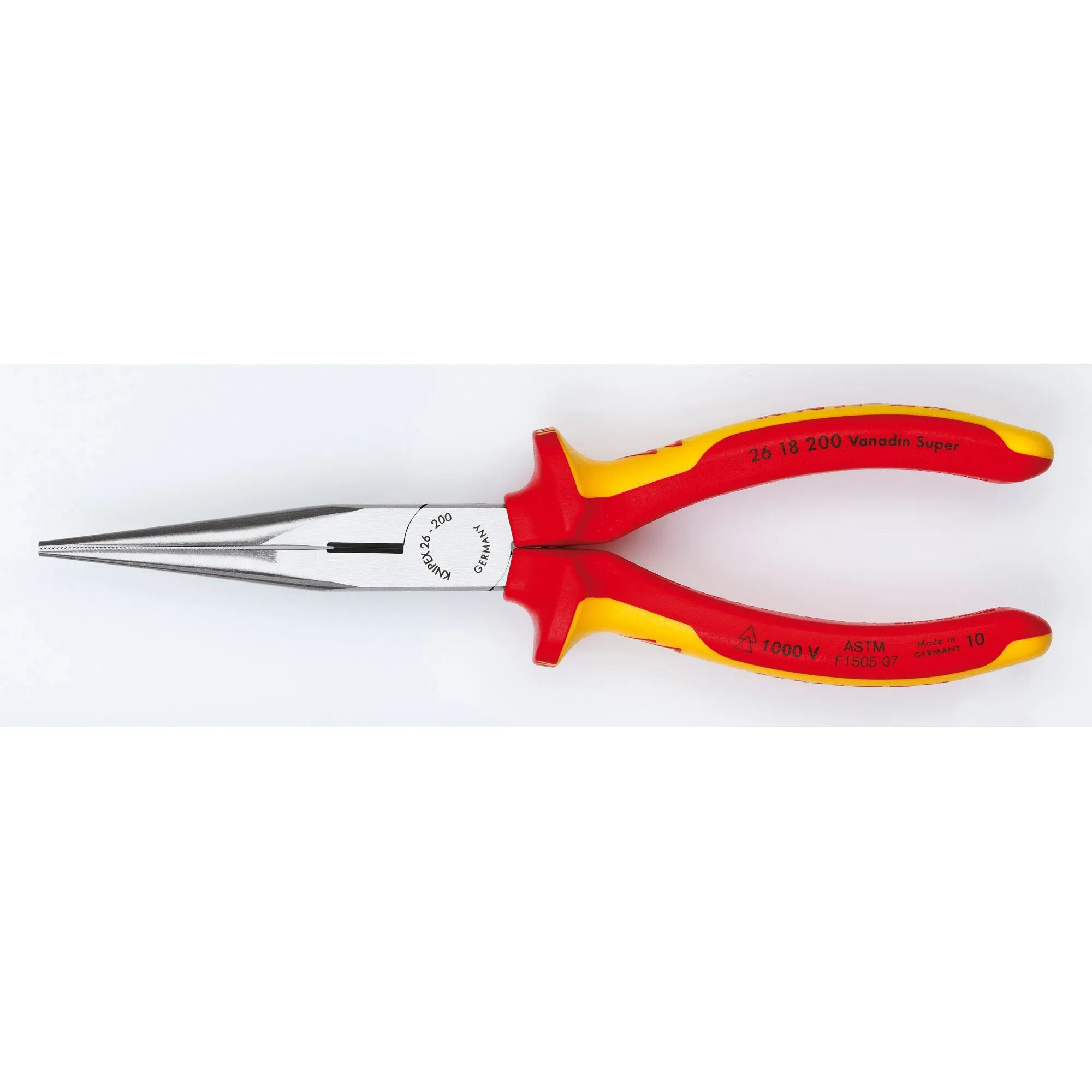 Knipex 26 18 200 SBA 8" Long Nose Pliers with Cutter-1000V Insulated