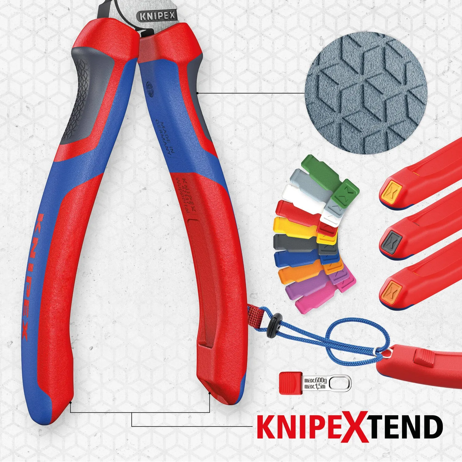 Knipex 26 22 200 KnipeXtend Long Nose 40 Angled Pliers with Cutter, 8"