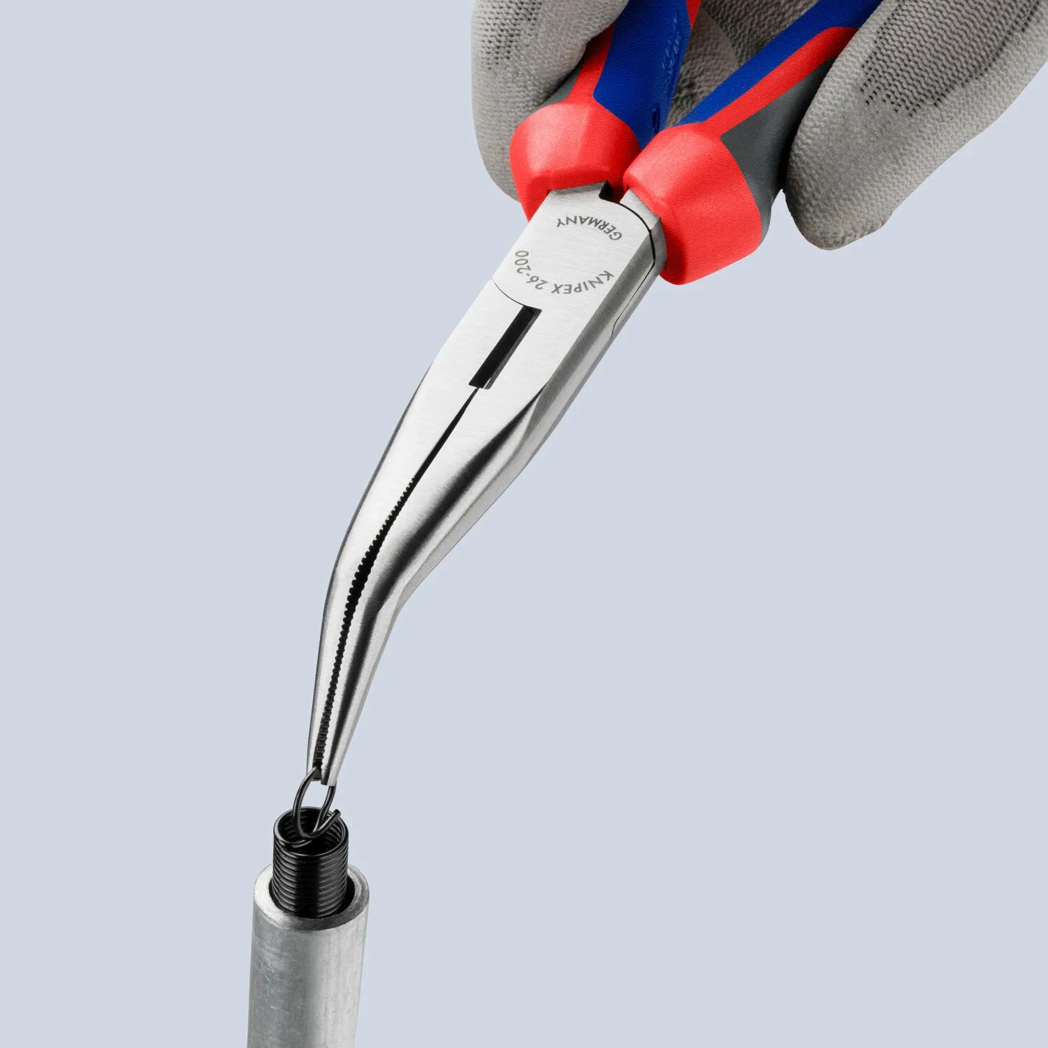 Knipex 26 22 200 KnipeXtend Long Nose 40 Angled Pliers with Cutter, 8"