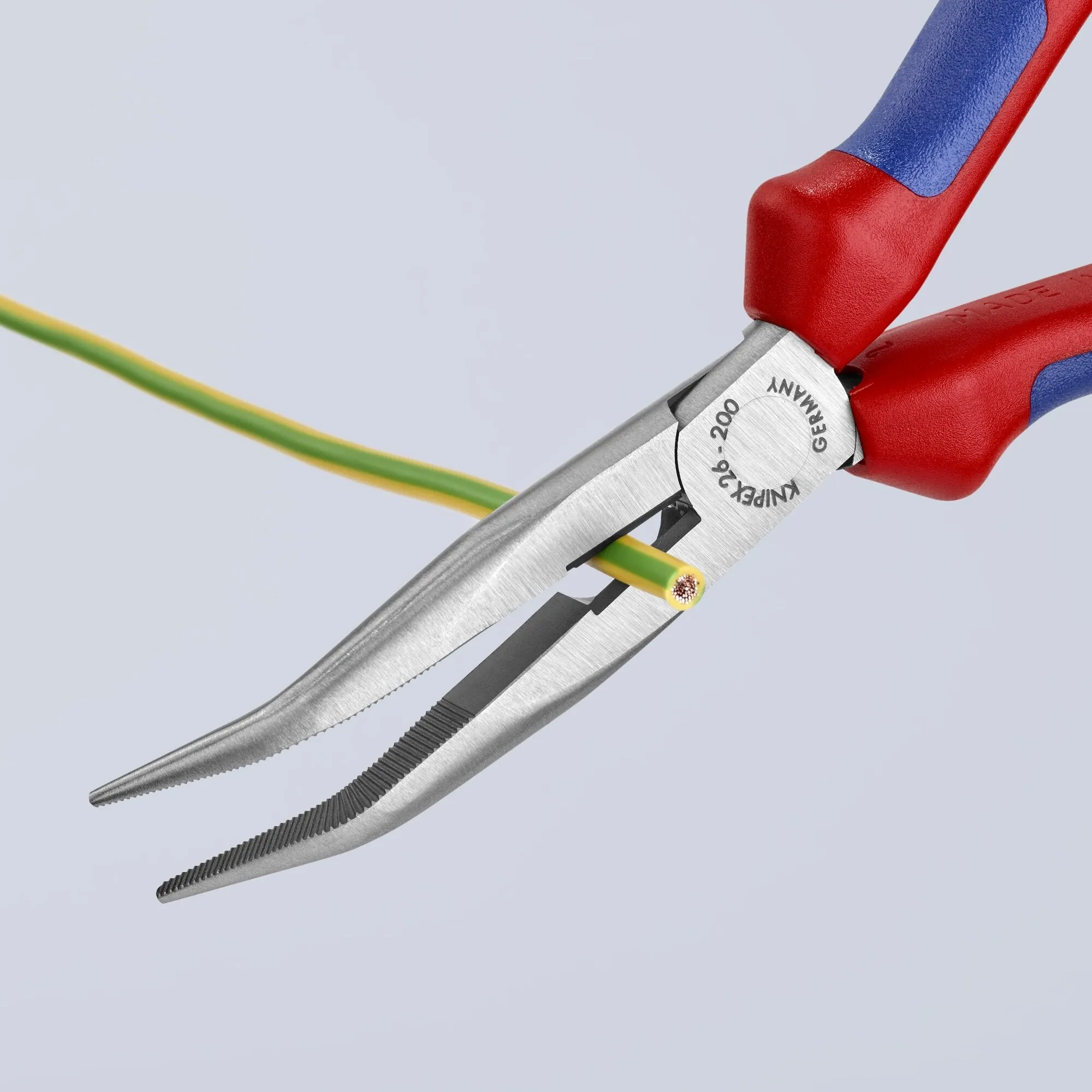 Knipex 26 22 200 SBA KnipeXtend Long Nose 40 Angled Pliers with Cutter, 8"