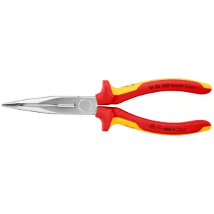 Knipex 26 26 200 8" Long Nose 40 Angled Pliers with Cutter-1000V Insulated