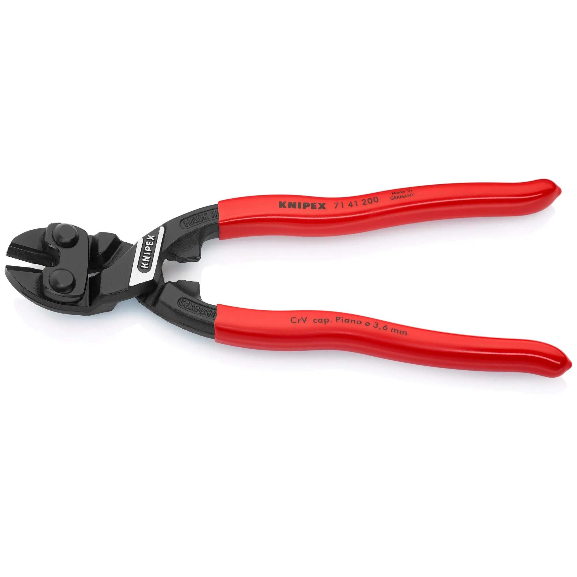 Knipex 71 41 200 SBA 8" CoBolt High Leverage 20 Angled Compact Bolt Cutters-Notched Blade