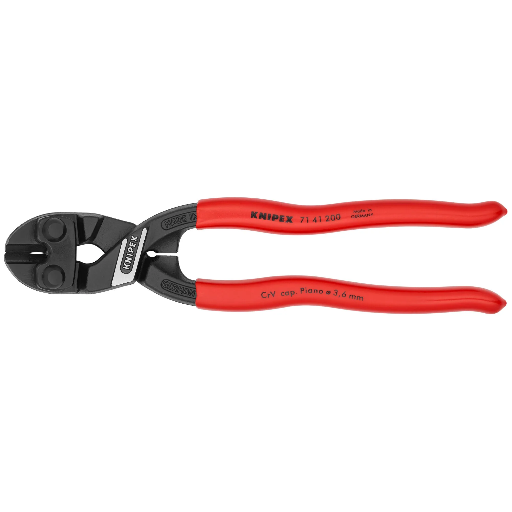 Knipex 71 41 200 SBA 8" CoBolt High Leverage 20 Angled Compact Bolt Cutters-Notched Blade