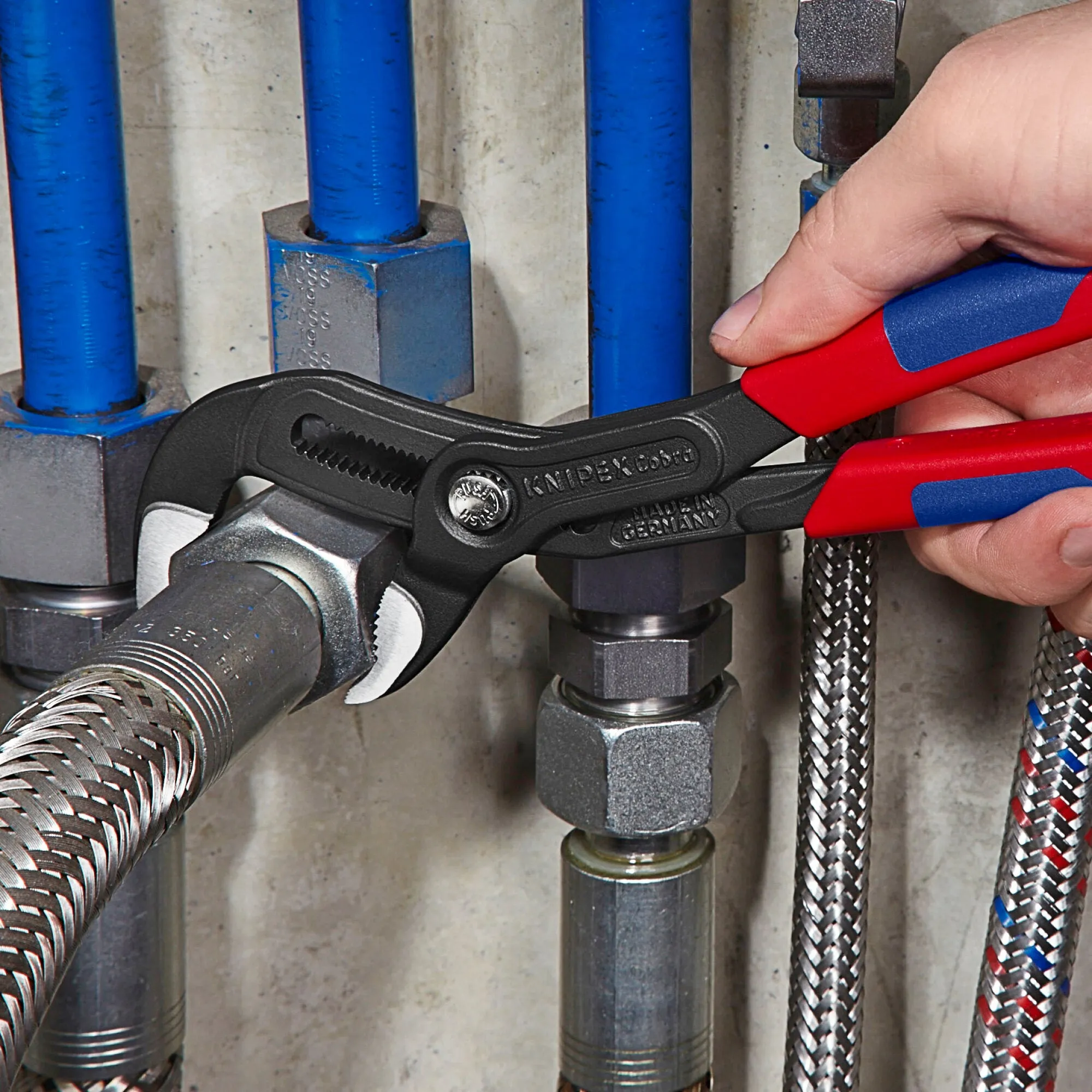Knipex 87 02 250 T BKA 10" Cobra Water Pump Pliers-Tethered Attachment
