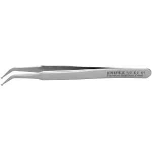 Knipex 92 01 01 4 1/2" Premium Stainless Steel Positioning Tweezers-45Angled-SMD