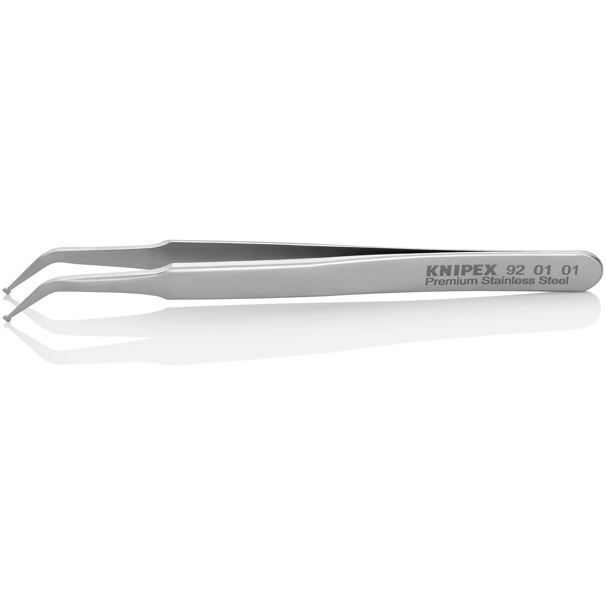 Knipex 92 01 01 4 1/2" Premium Stainless Steel Positioning Tweezers-45Angled-SMD