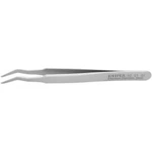 Knipex 92 01 02 4 3/4" Premium Stainless Steel Positioning Tweezers-35Angled-SMD
