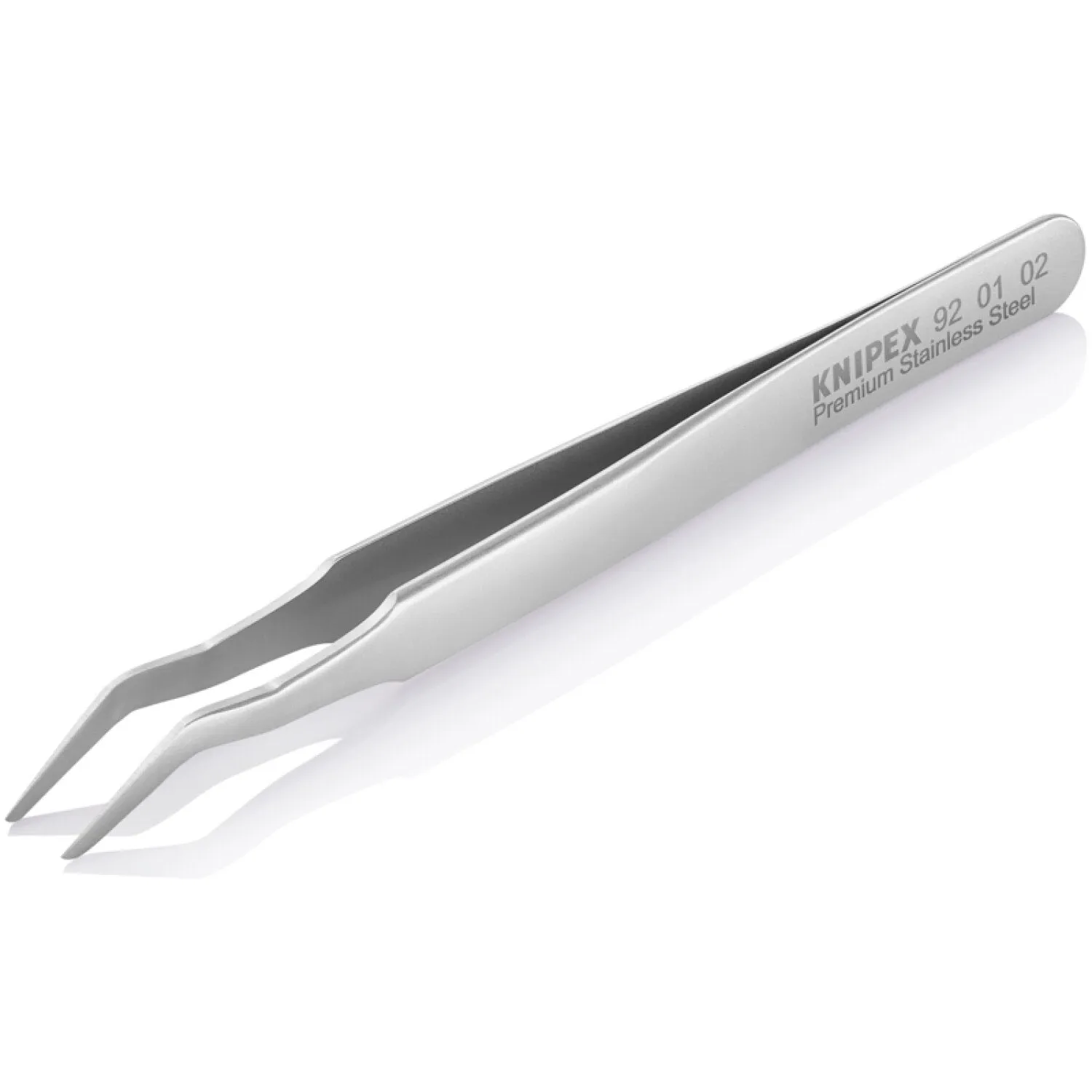 Knipex 92 01 02 4 3/4" Premium Stainless Steel Positioning Tweezers-35Angled-SMD