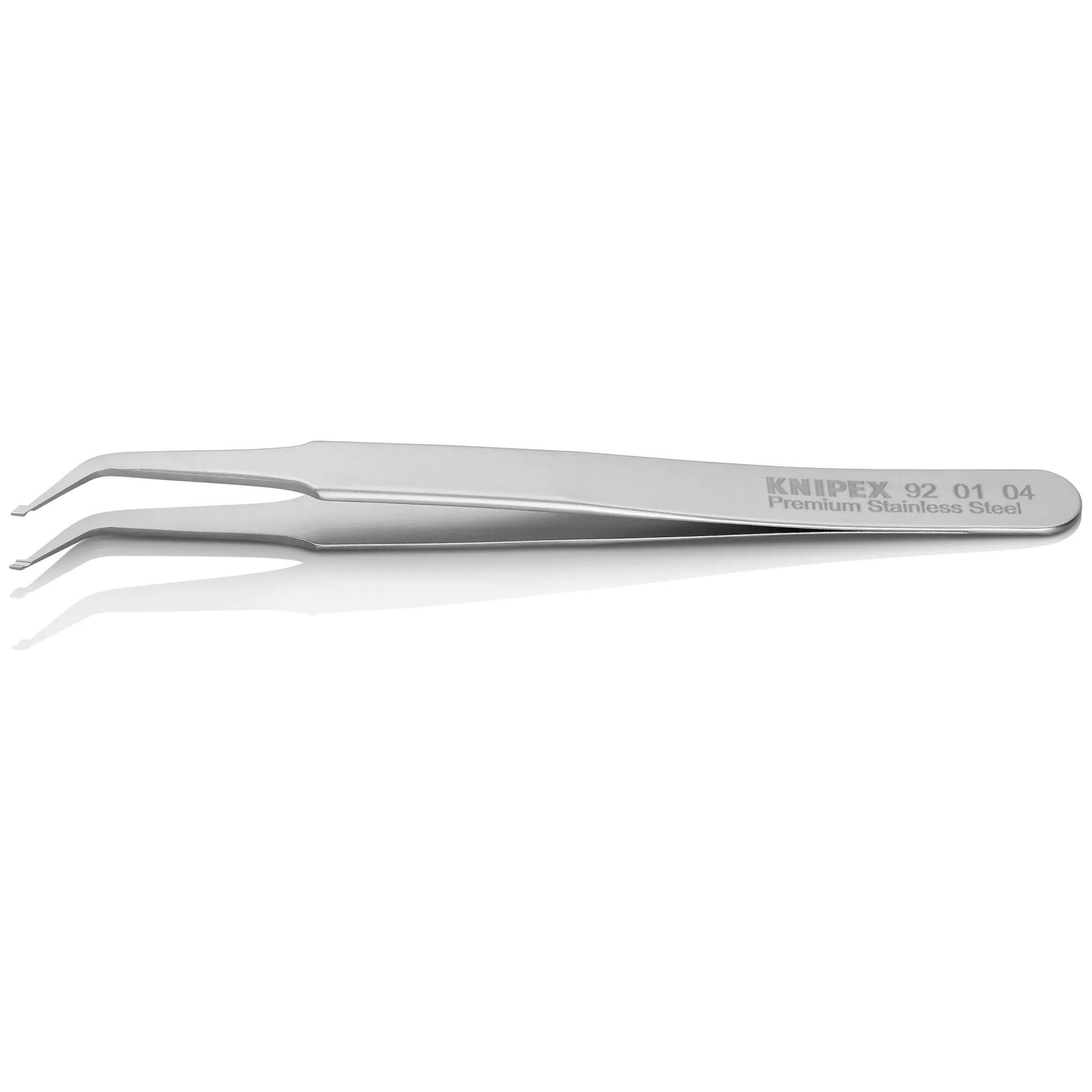 Knipex 92 01 04 4 1/2" Premium Stainless Steel Positioning Tweezers-45Angled-SMD