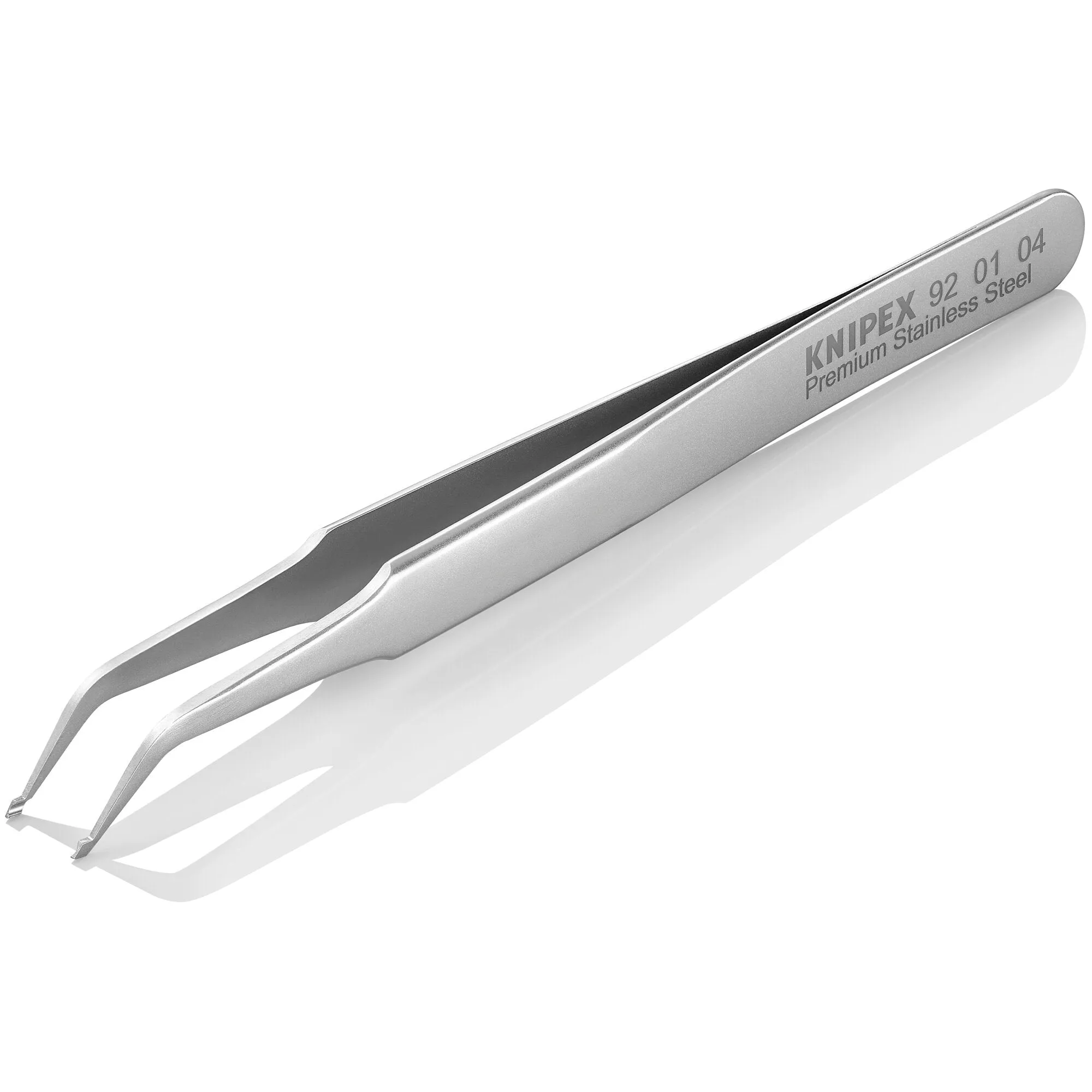 Knipex 92 01 04 4 1/2" Premium Stainless Steel Positioning Tweezers-45Angled-SMD