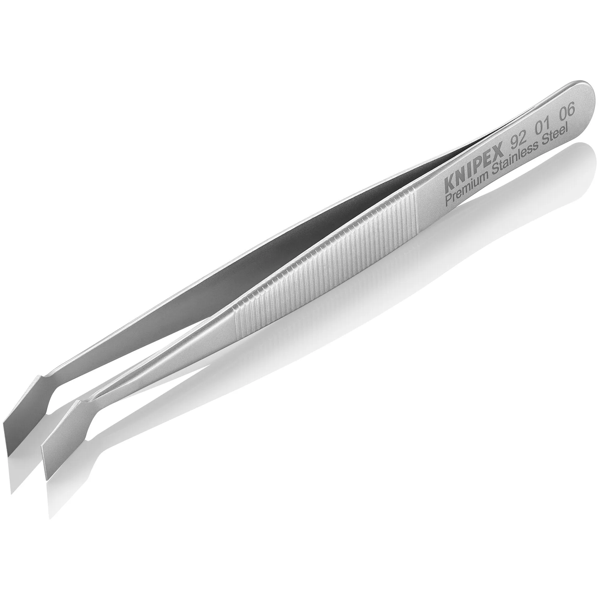Knipex 92 01 06 4" Premium Stainless Steel Gripping Tweezers-30Angled-Blunt Tips