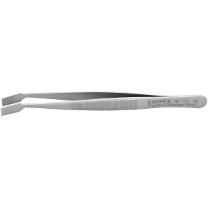 Knipex 92 01 06 4" Premium Stainless Steel Gripping Tweezers-30Angled-Blunt Tips