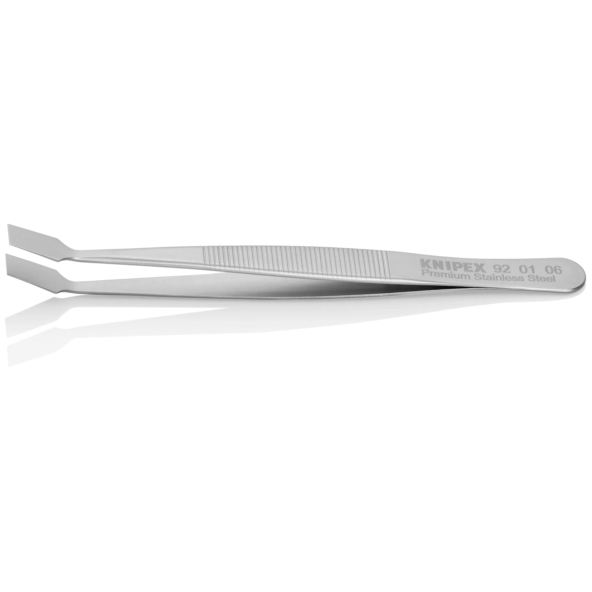 Knipex 92 01 06 4" Premium Stainless Steel Gripping Tweezers-30Angled-Blunt Tips