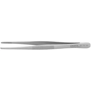 Knipex 92 72 45 5 3/4" Stainless Steel Gripping Tweezers-Blunt Tips
