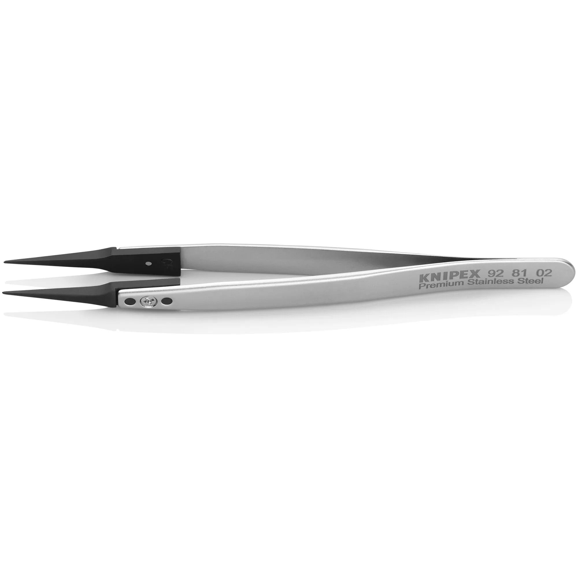 Knipex 92 81 02 5 1/4" Premium Stainless Steel Gripping Tweezers-Pointed Tips