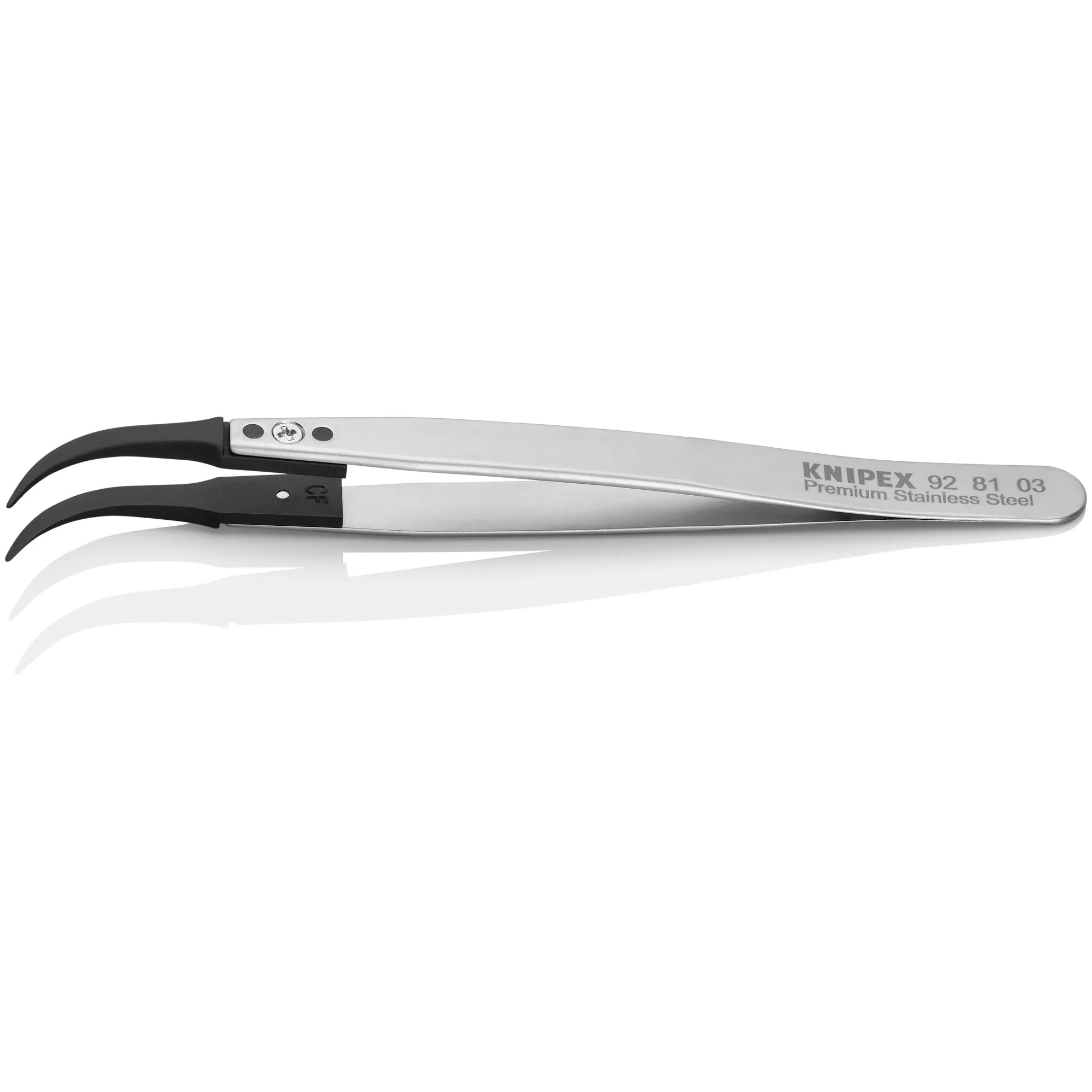 Knipex 92 81 03 5 1/4" Premium Stainless Steel Gripping Tweezers-60Angled-Pointed Tips