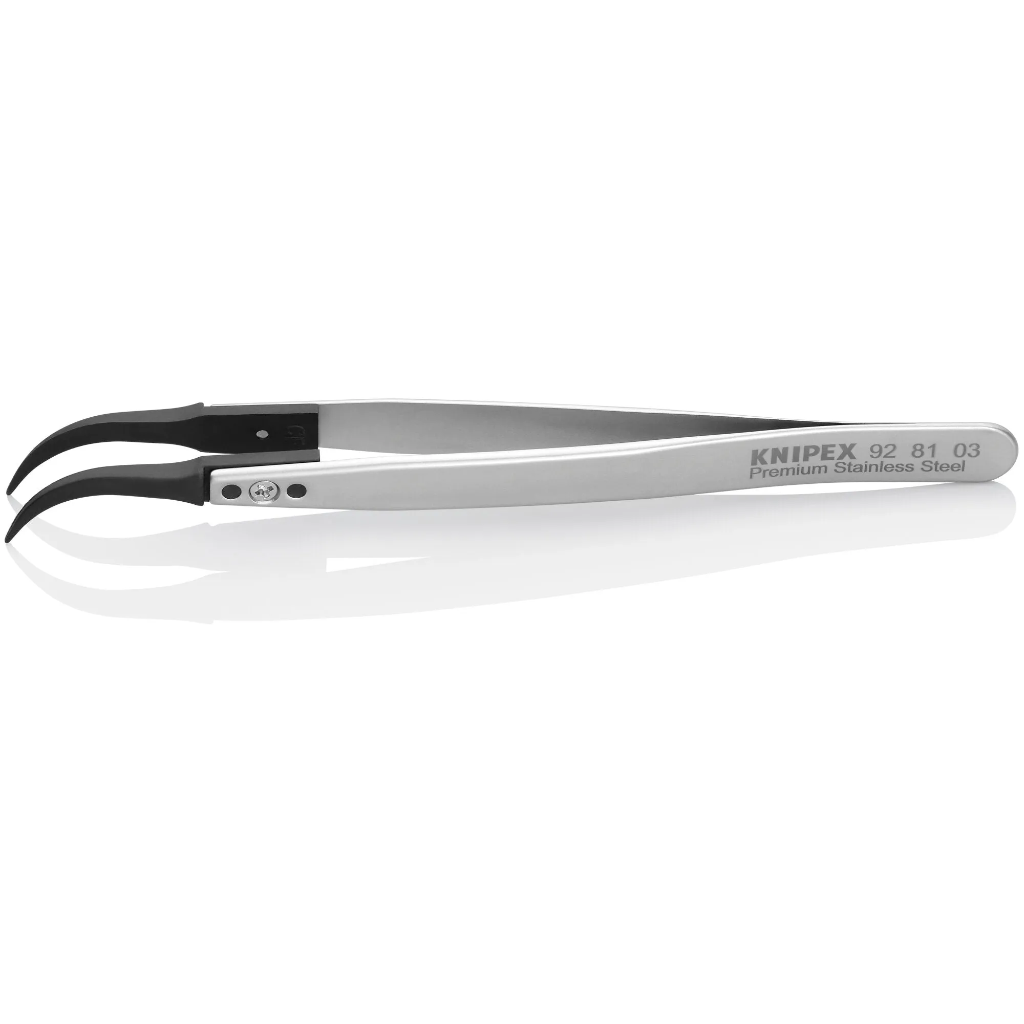 Knipex 92 81 03 5 1/4" Premium Stainless Steel Gripping Tweezers-60Angled-Pointed Tips