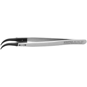 Knipex 92 81 03 5 1/4" Premium Stainless Steel Gripping Tweezers-60Angled-Pointed Tips
