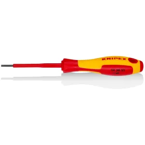 Knipex 98 20 25 Slotted Screwdriver, 3"-1000V Insulated, 3/32" tip