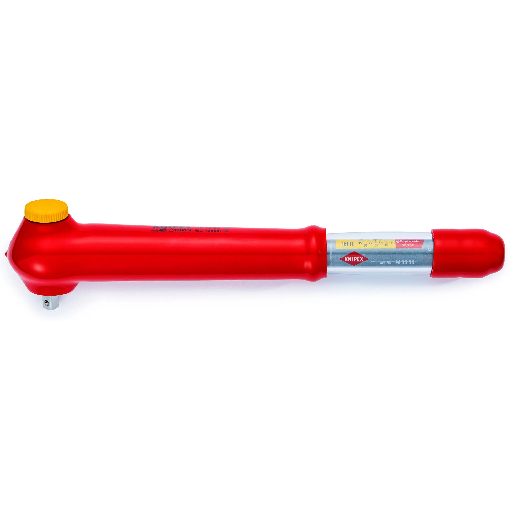 Knipex 98 33 50 3/8" Drive Reversible Torque Wrench-1000V Insulated