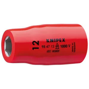 Knipex 98 47 12 1/2" Drive 12 mm Hex Socket-1000V Insulated