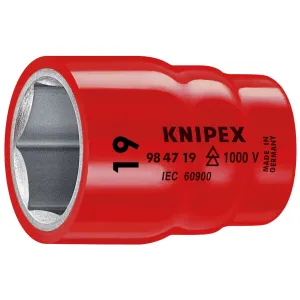 Knipex 98 47 19 1/2" Drive 19 mm Hex Socket-1000V Insulated