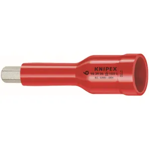 Knipex 98 49 06 1/2" Drive 6 mm Hex Socket-1000V Insulated