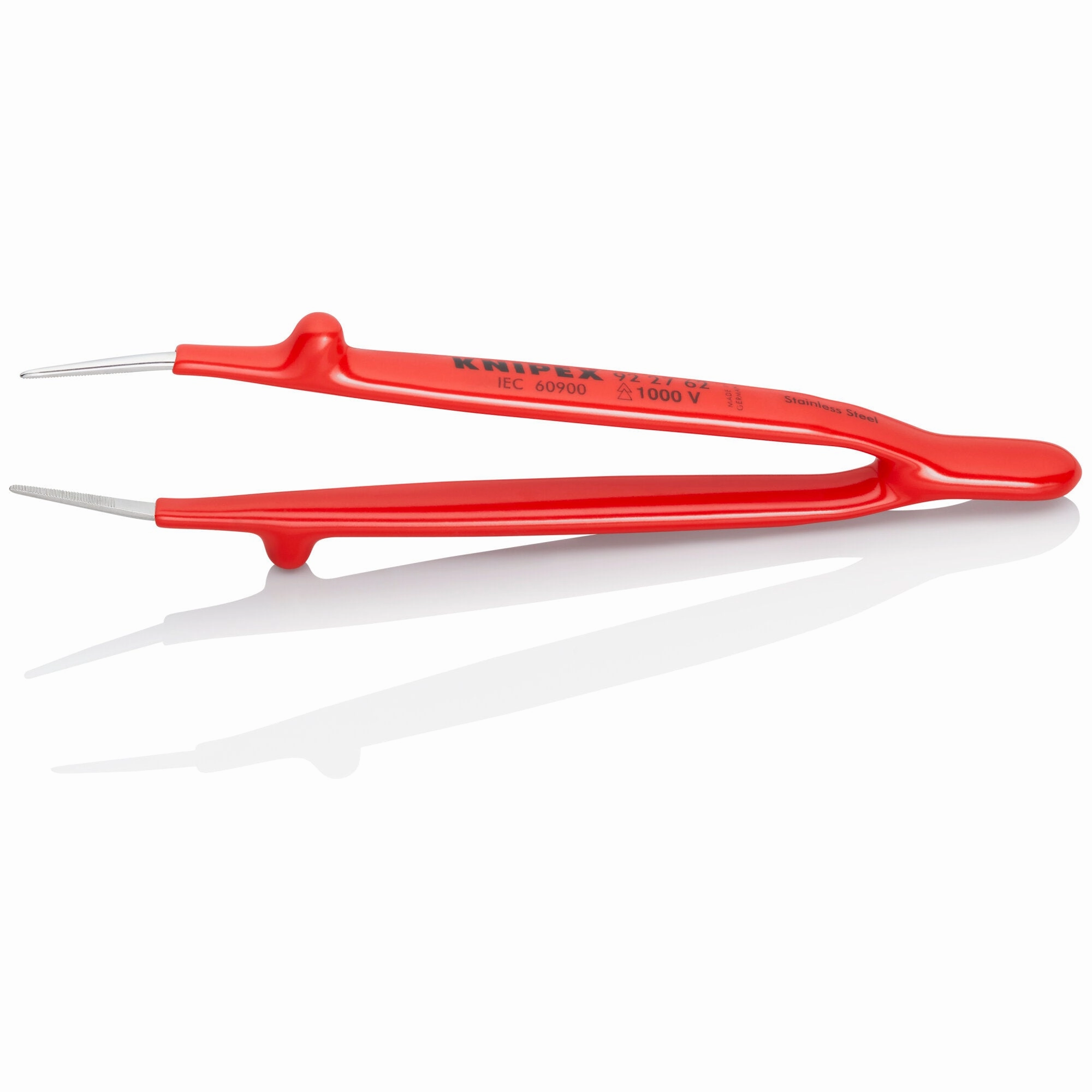 Knipex 92 27 62 6" Stainless Steel Gripping Tweezers-Pointed Tips-1000V Insulated