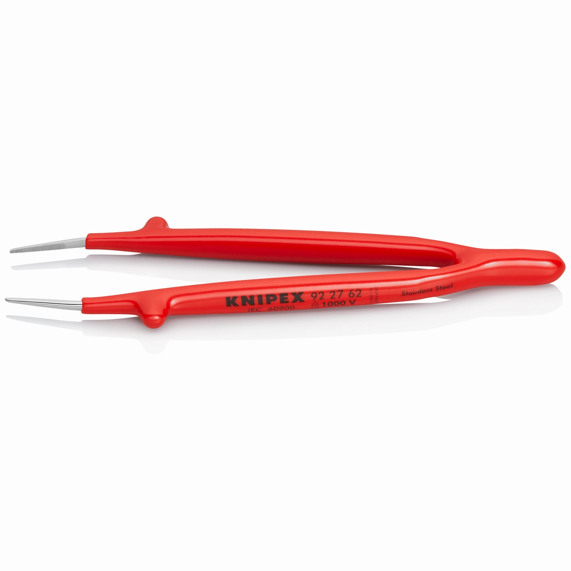 Knipex 92 27 62 6" Stainless Steel Gripping Tweezers-Pointed Tips-1000V Insulated