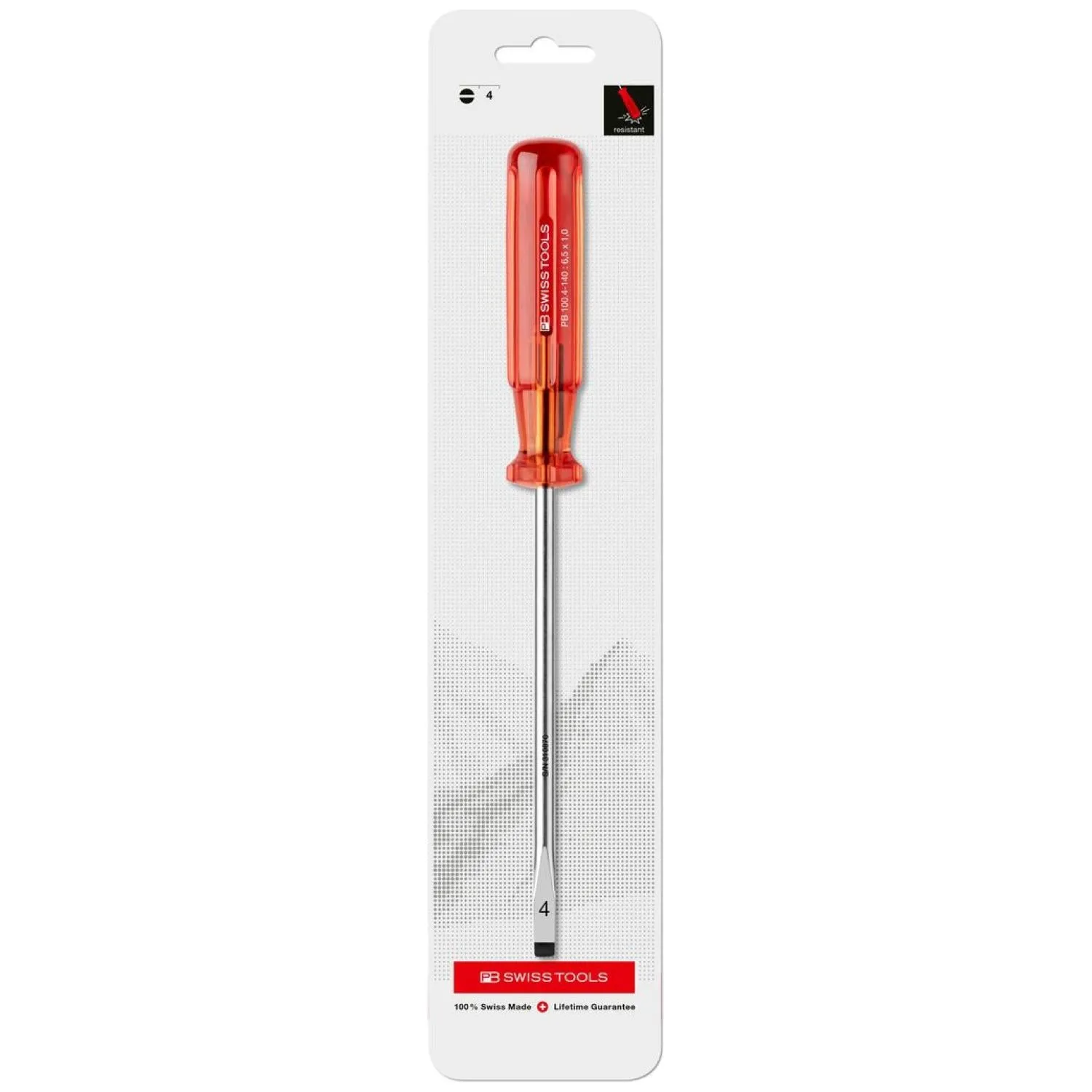 PB Swiss PB 100.4-140 Slotted Classic screwdrivers, 6.5mm x 140mm