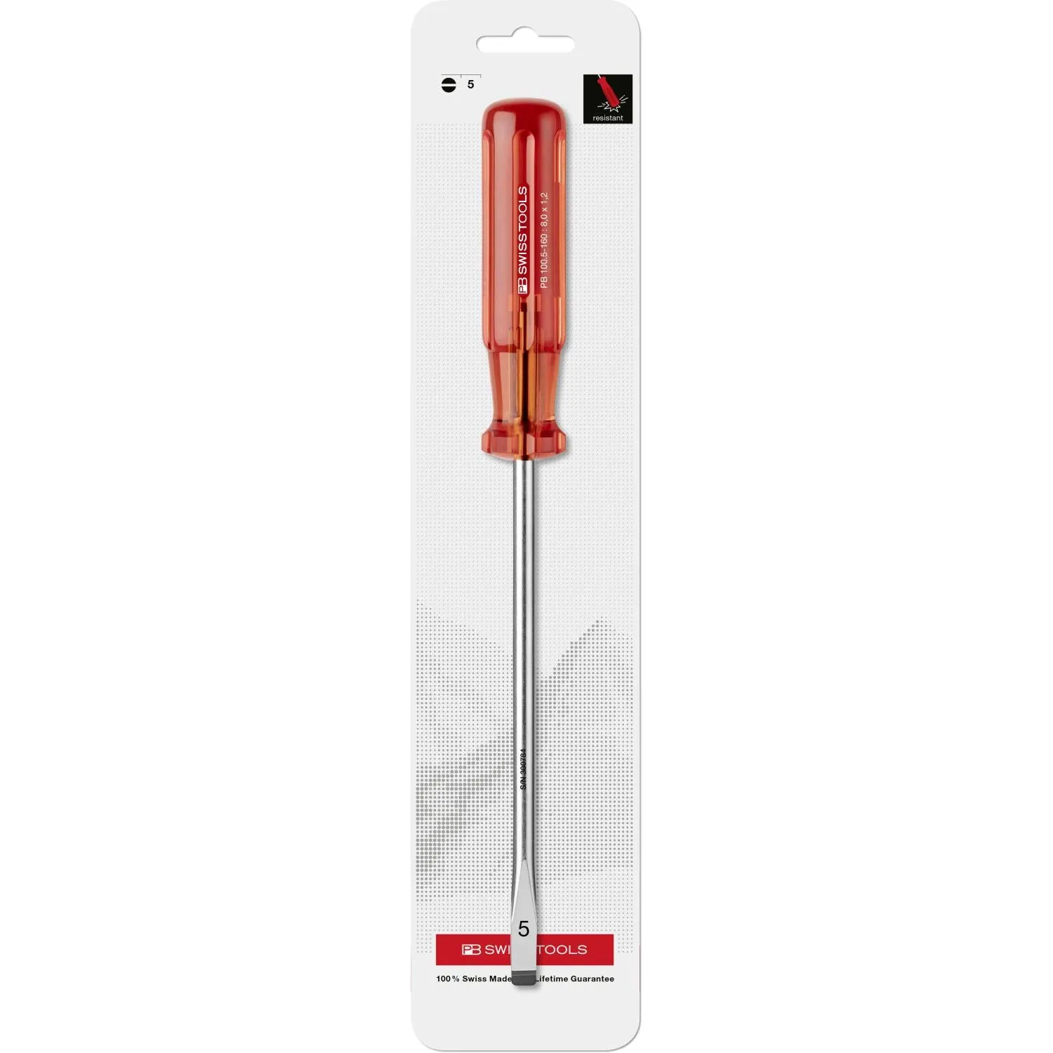 PB Swiss PB 100.5-160 Slotted, Classic screwdrivers, 8mm x 160mm