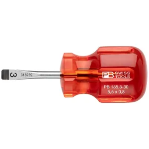 PB Swiss PB 135.3-30 Slotted Classic Stubby screwdrivers, 5.5mm x 0.8mm