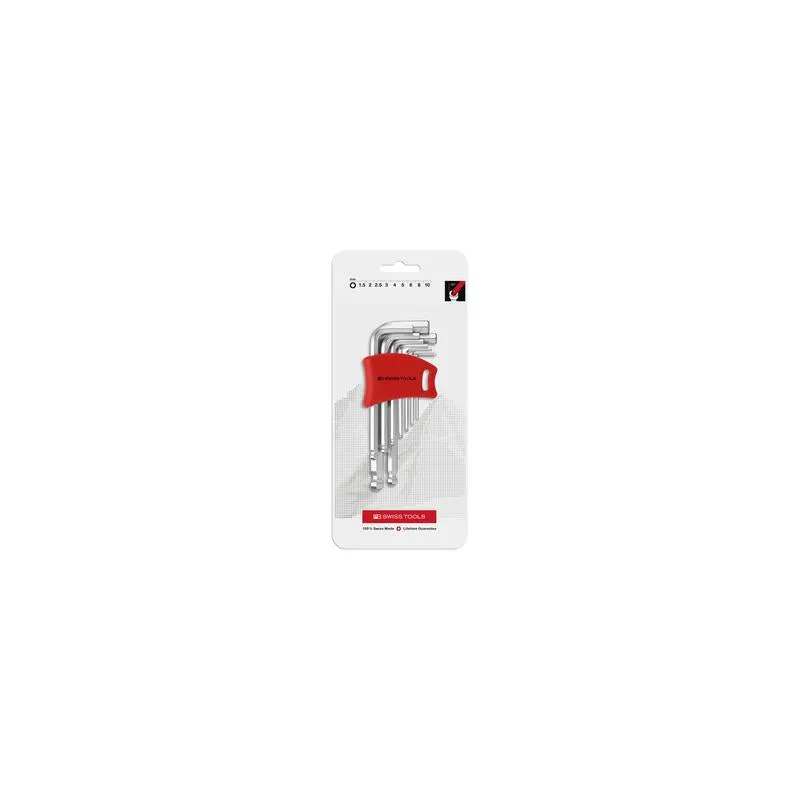 PB Swiss PB 212.DH-10 Key L- Wrenches with Ball Point, Set in a Compact Plastic Holder