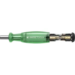 PB Swiss PB 6464.Green Bit Holding Screwdriver with Magazine, Slotted, Phillips, TORX, 9 Pcs