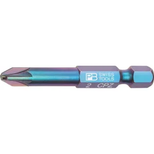 PB Swiss PB E6.180/2 PrecisionBit For Combination Screws, Pozidriv/Slotted, PZ2 x 50mm